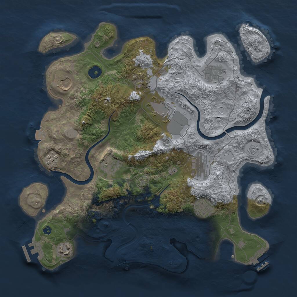 Rust Map: Procedural Map, Size: 3500, Seed: 125896, 15 Monuments