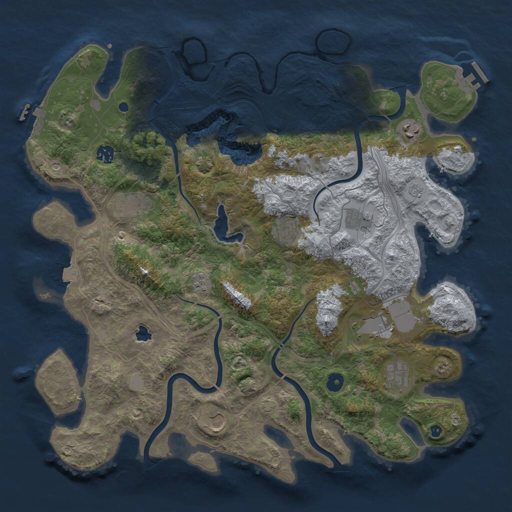 Rust Map: Procedural Map, Size: 4250, Seed: 1818329969, 15 Monuments
