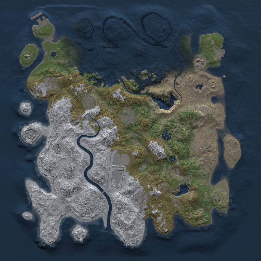 Rust Map: Procedural Map, Size: 4000, Seed: 1673158049, 15 Monuments
