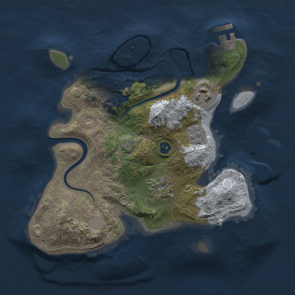 Rust Map: Procedural Map, Size: 2500, Seed: 117964410, 7 Monuments