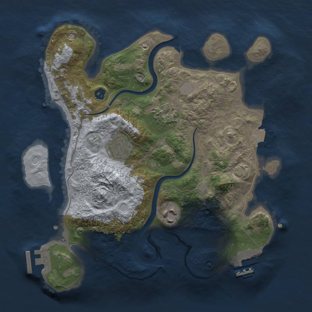 Rust Map: Procedural Map, Size: 2800, Seed: 619645560, 7 Monuments
