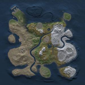 Thumbnail Rust Map: Procedural Map, Size: 3000, Seed: 74034975, 8 Monuments