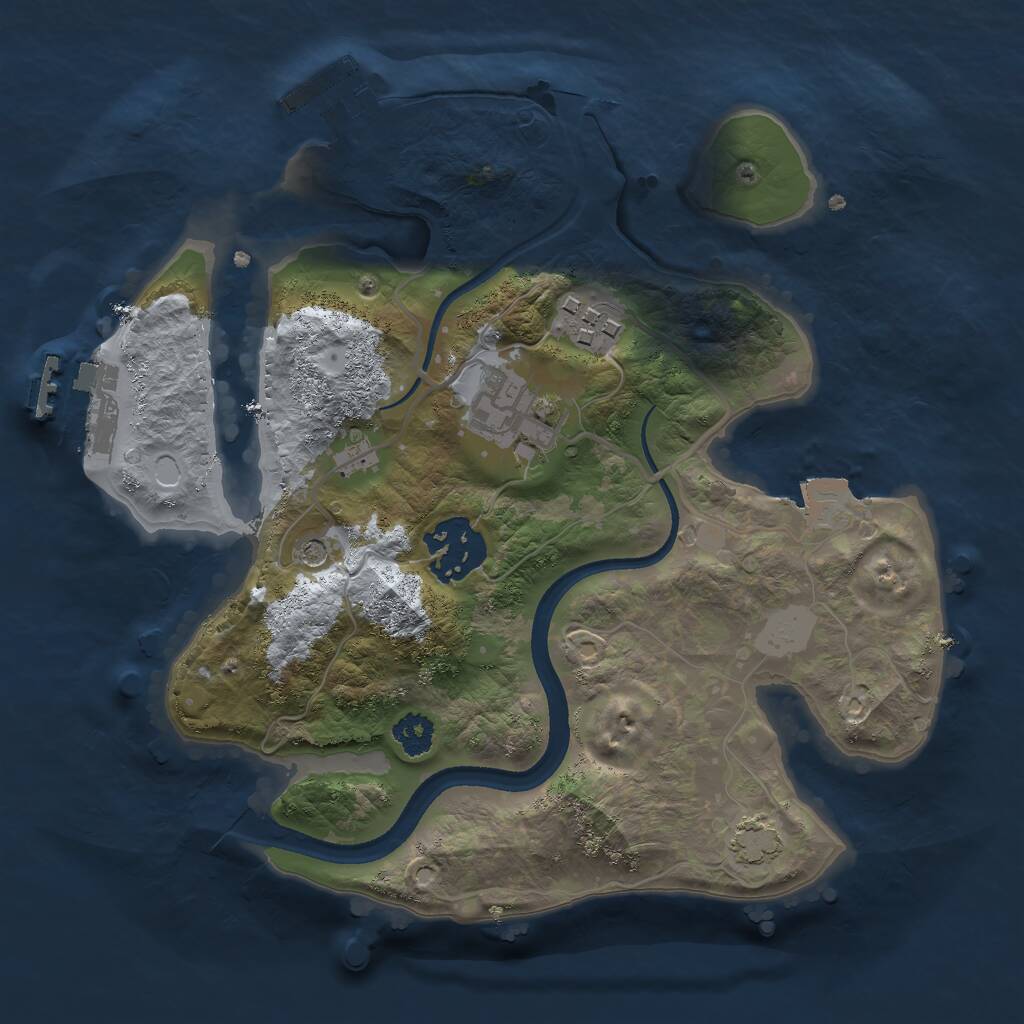Rust Map: Procedural Map, Size: 2500, Seed: 87159903, 8 Monuments
