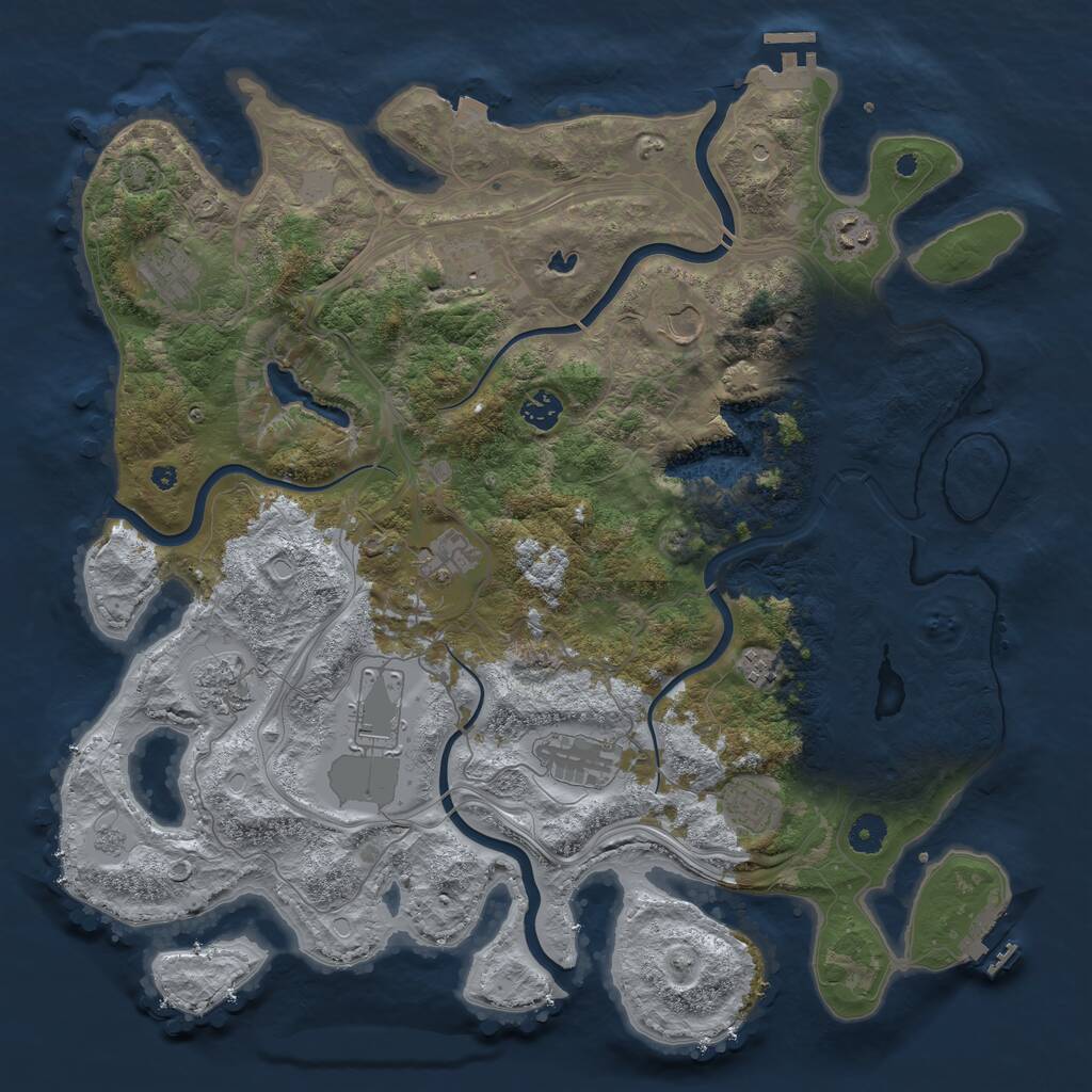 Rust Map: Procedural Map, Size: 4250, Seed: 9872657, 17 Monuments