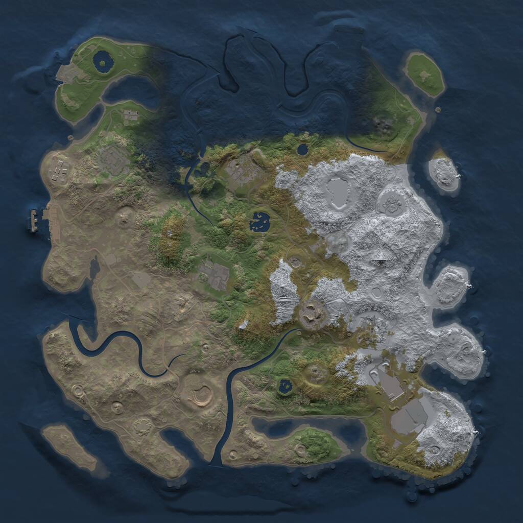 Rust Map: Procedural Map, Size: 3750, Seed: 1368439609, 15 Monuments