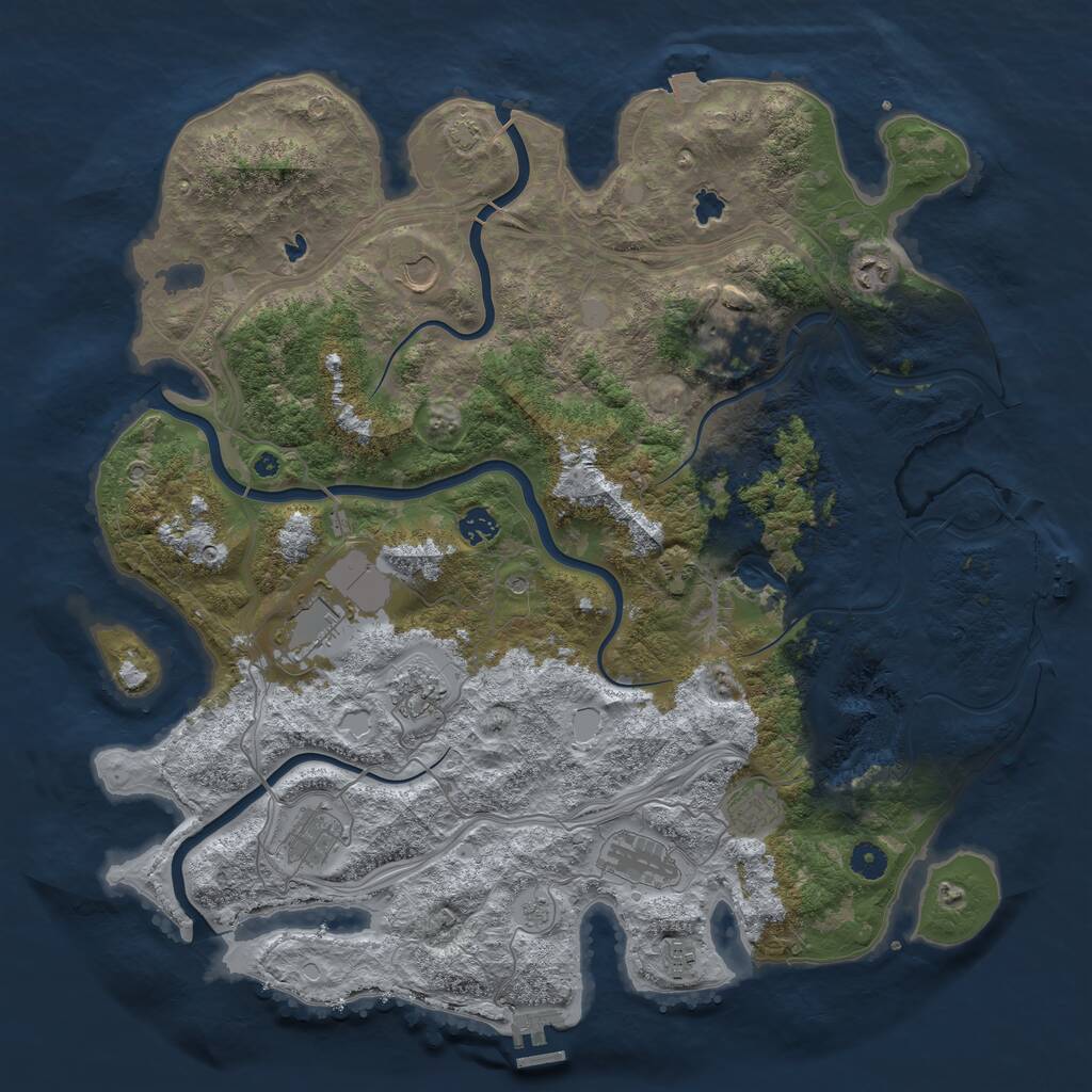 Rust Map: Procedural Map, Size: 4500, Seed: 424824671, 16 Monuments