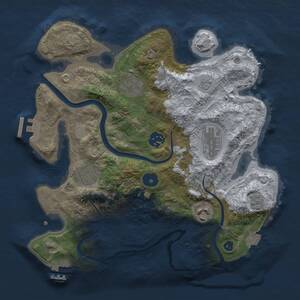 Thumbnail Rust Map: Procedural Map, Size: 3000, Seed: 98084441, 12 Monuments