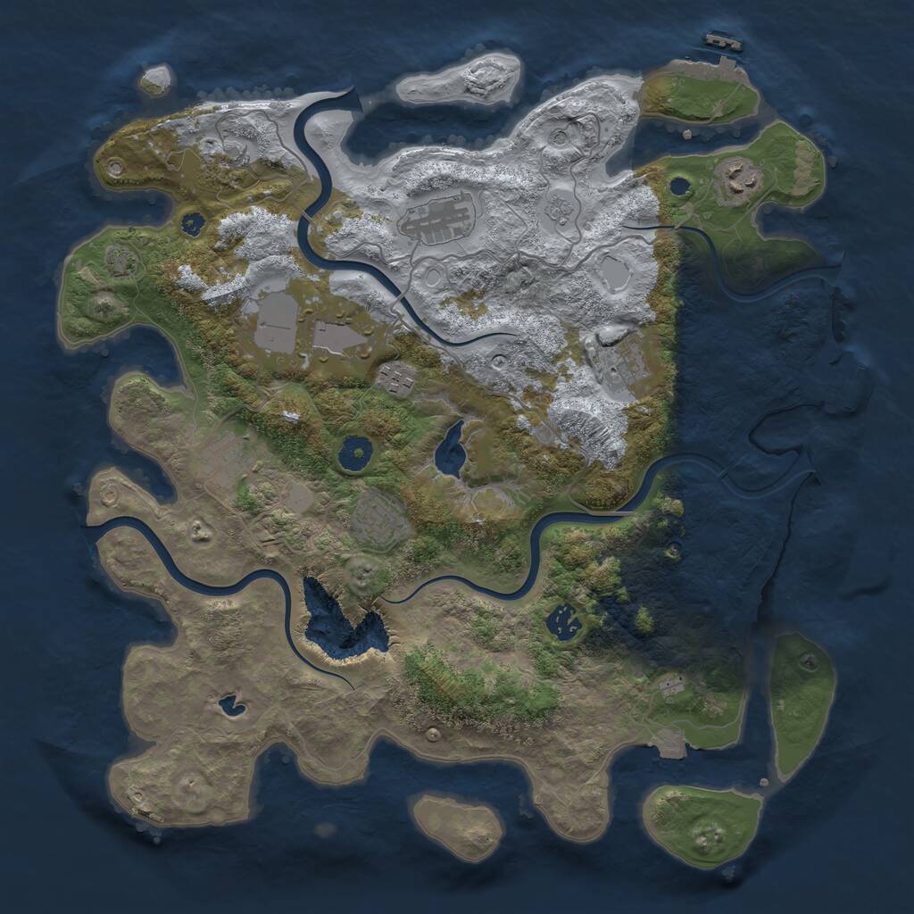 Rust Map: Procedural Map, Size: 4000, Seed: 1519325986, 15 Monuments