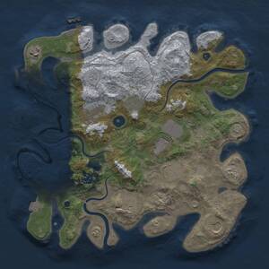 Thumbnail Rust Map: Procedural Map, Size: 3500, Seed: 2073678469, 14 Monuments