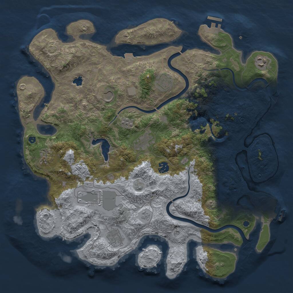 Rust Map: Procedural Map, Size: 4000, Seed: 473580742, 15 Monuments