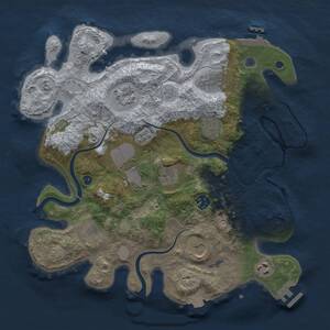 Thumbnail Rust Map: Procedural Map, Size: 3500, Seed: 1236551384, 16 Monuments