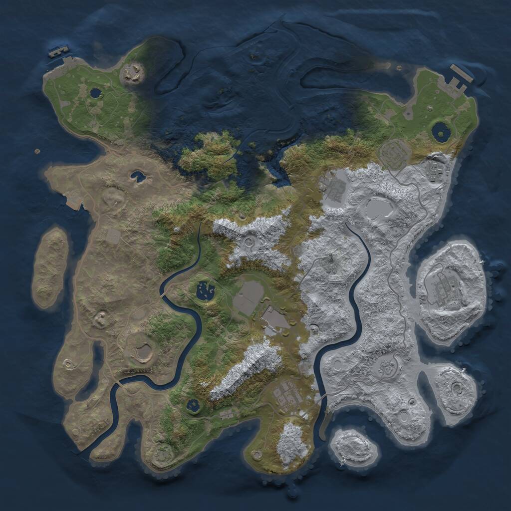 Rust Map: Procedural Map, Size: 4000, Seed: 673903442, 15 Monuments