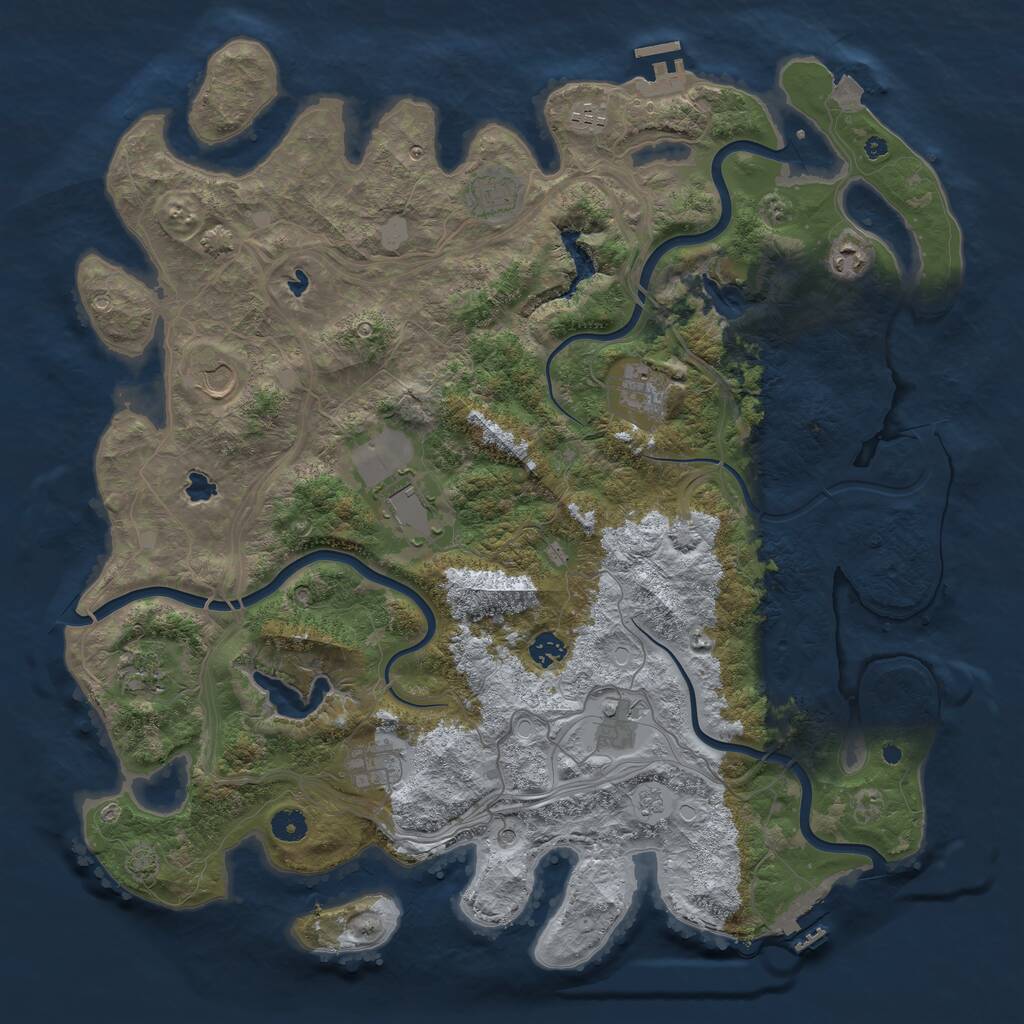 Rust Map: Procedural Map, Size: 4500, Seed: 362488104, 16 Monuments