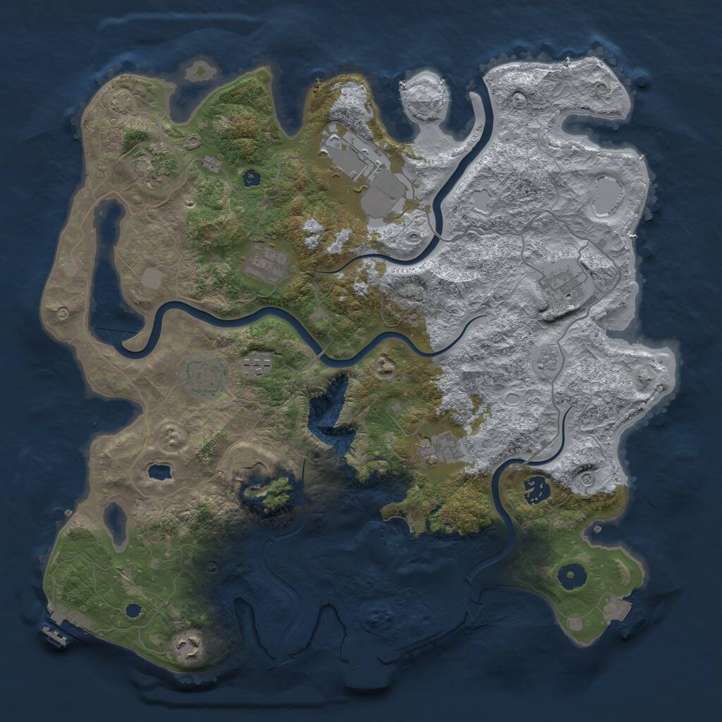 Rust Map: Procedural Map, Size: 4000, Seed: 2469928, 16 Monuments