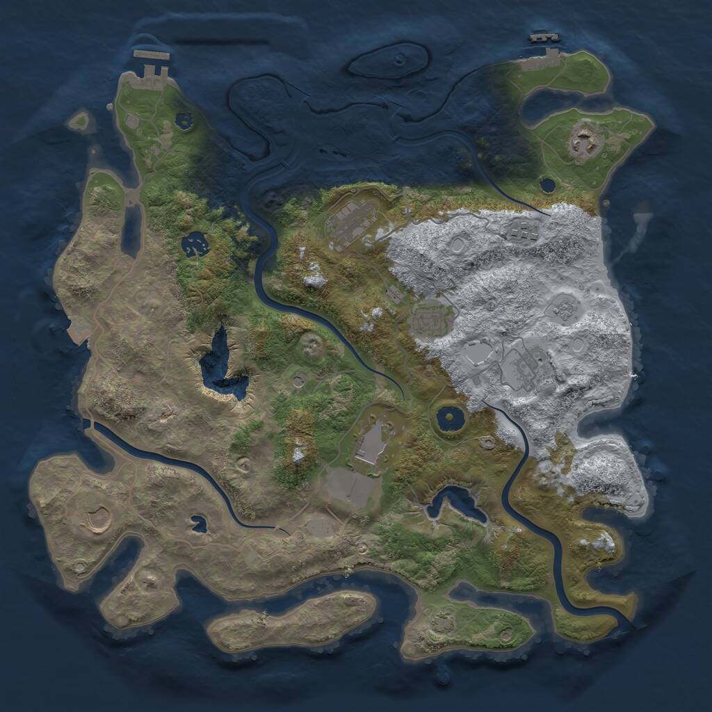 Rust Map: Procedural Map, Size: 4000, Seed: 956914975, 14 Monuments