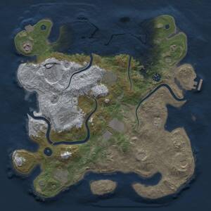 Thumbnail Rust Map: Procedural Map, Size: 3750, Seed: 736647, 16 Monuments