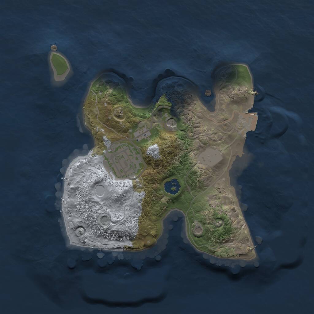 Rust Map: Procedural Map, Size: 2000, Seed: 77771343, 3 Monuments