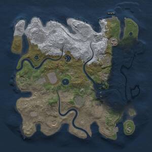 Thumbnail Rust Map: Procedural Map, Size: 3500, Seed: 1360841726, 15 Monuments