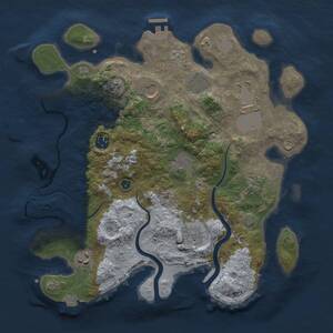 Thumbnail Rust Map: Procedural Map, Size: 3500, Seed: 57647, 14 Monuments