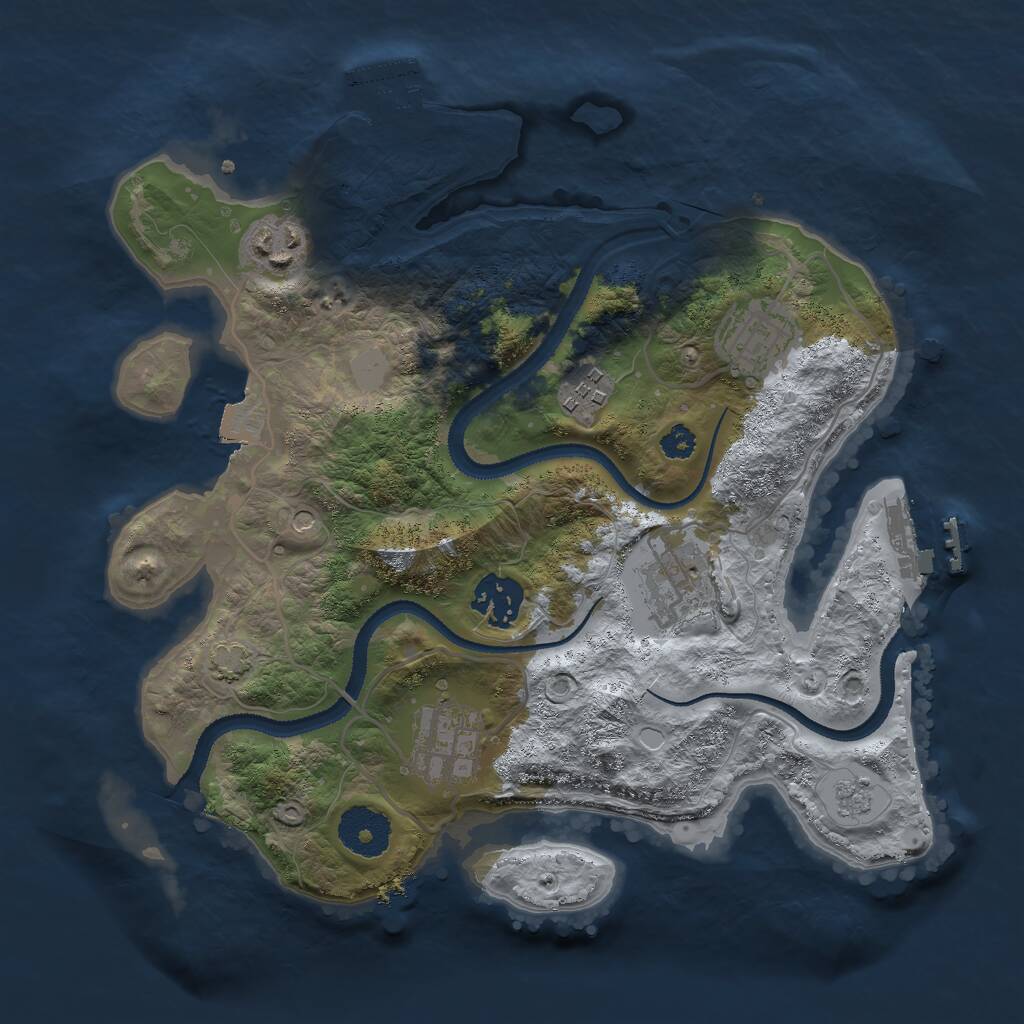 Rust Map: Procedural Map, Size: 3000, Seed: 1568943287, 12 Monuments