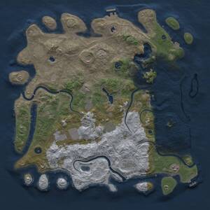 Thumbnail Rust Map: Procedural Map, Size: 4500, Seed: 744113235, 16 Monuments