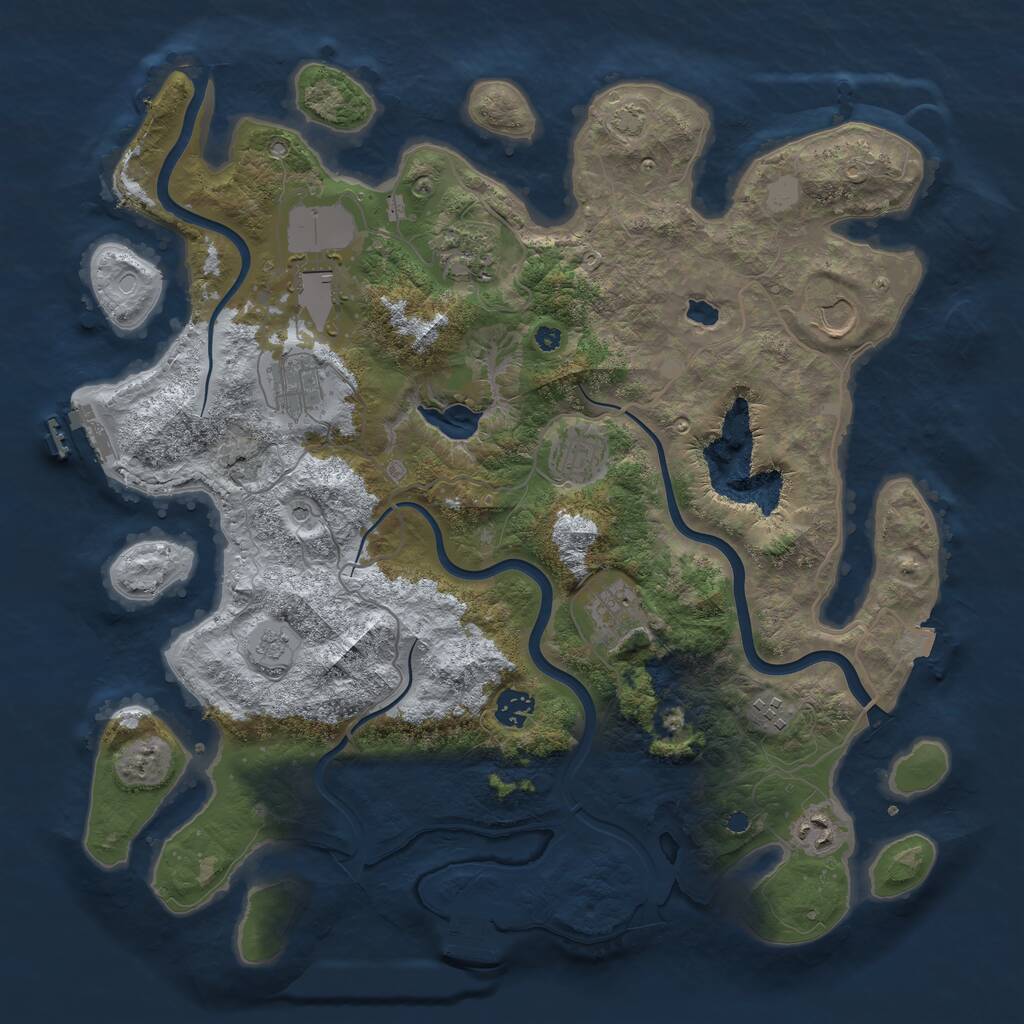 Rust Map: Procedural Map, Size: 4000, Seed: 998185, 15 Monuments