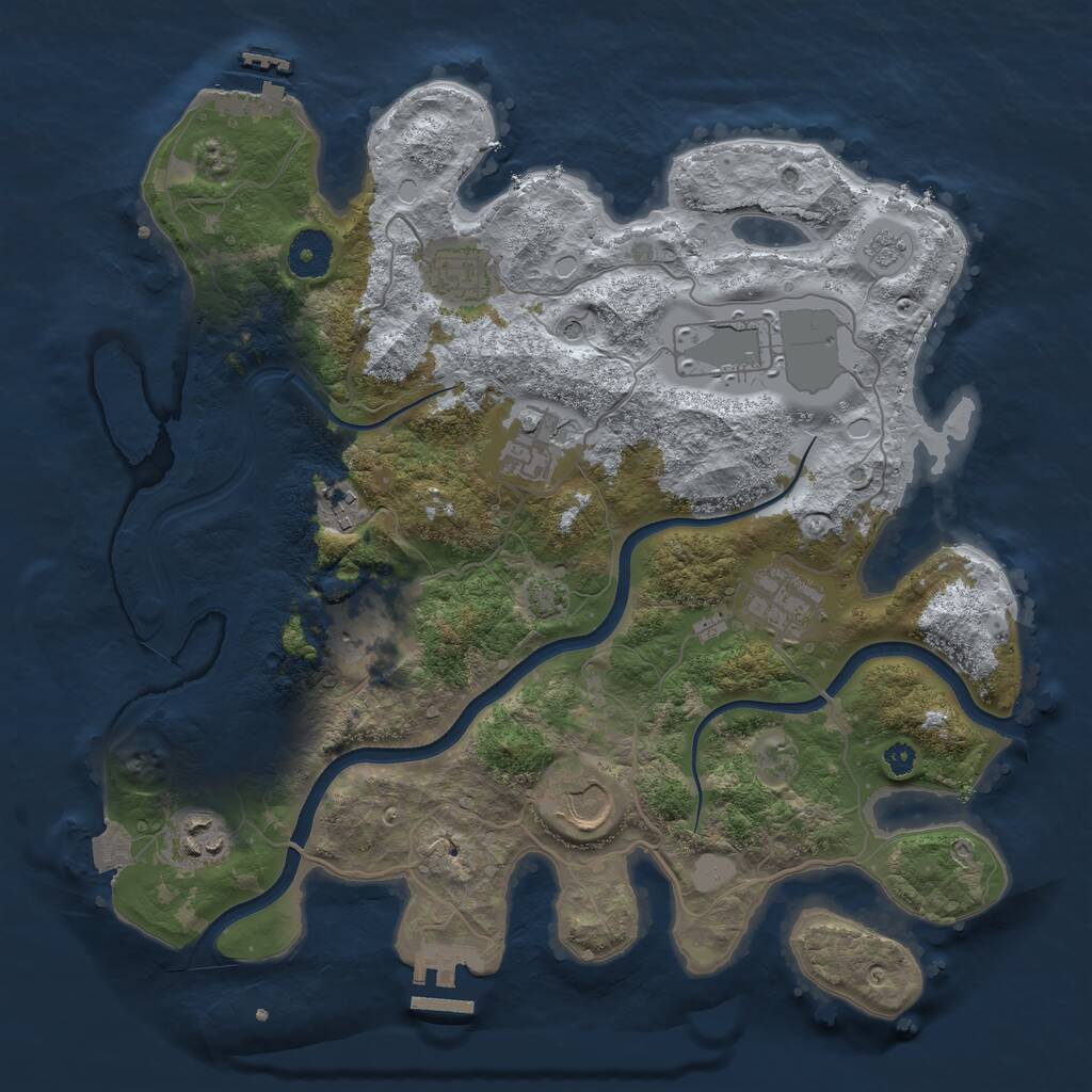 Rust Map: Procedural Map, Size: 3500, Seed: 1715519546, 14 Monuments