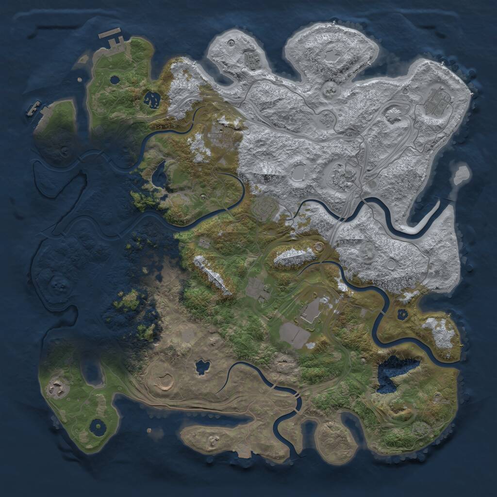 Rust Map: Procedural Map, Size: 4450, Seed: 1161911026, 17 Monuments