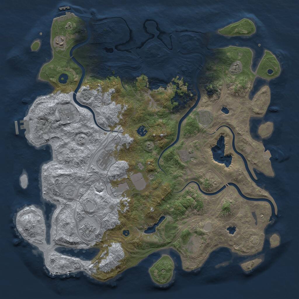 Rust Map: Procedural Map, Size: 4500, Seed: 1790516571, 16 Monuments