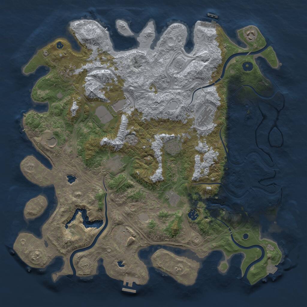 Rust Map: Procedural Map, Size: 4500, Seed: 78955152, 17 Monuments