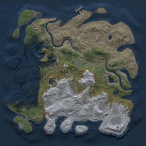 Thumbnail Rust Map: Procedural Map, Size: 4000, Seed: 1758398269, 15 Monuments