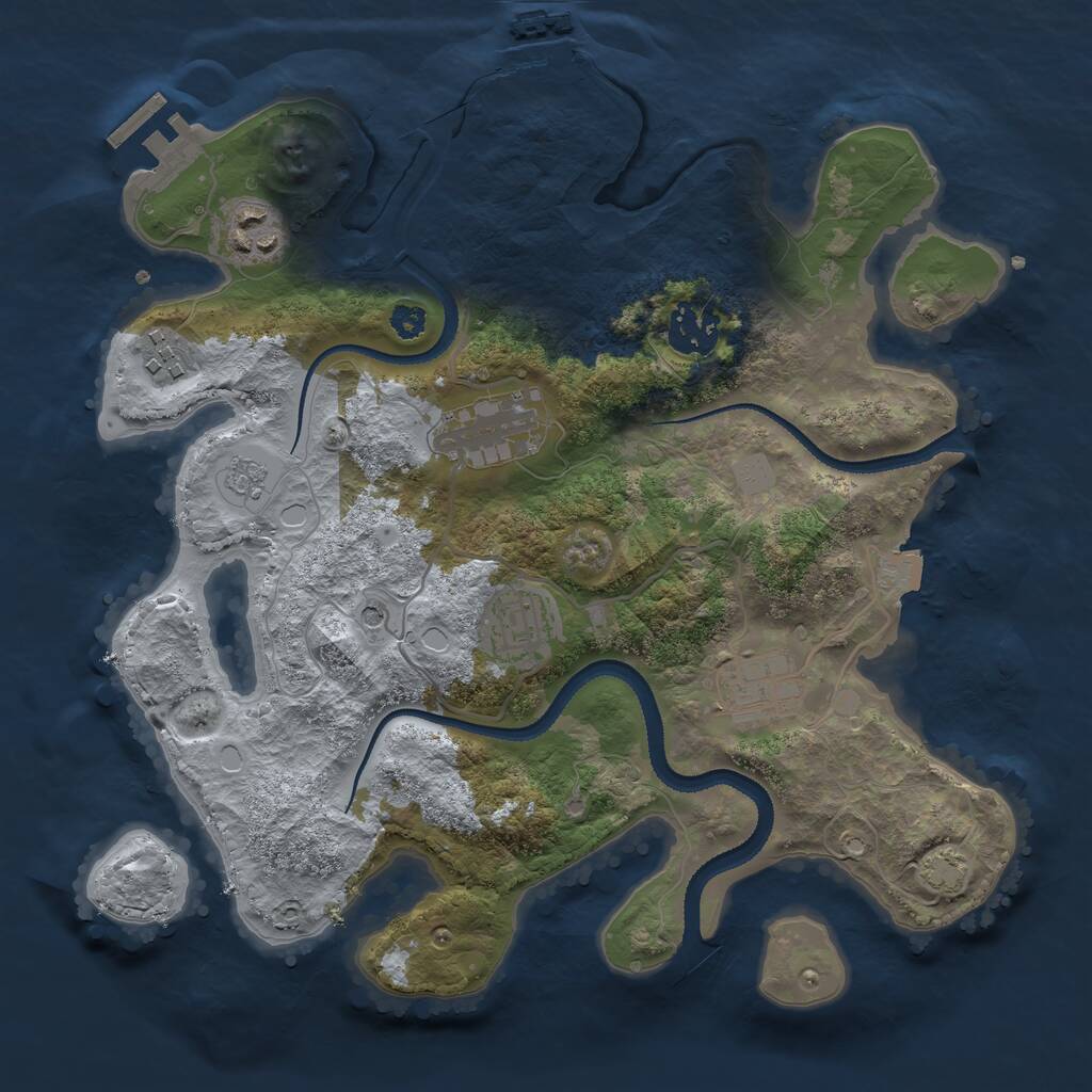Rust Map: Procedural Map, Size: 3100, Seed: 5000000, 12 Monuments