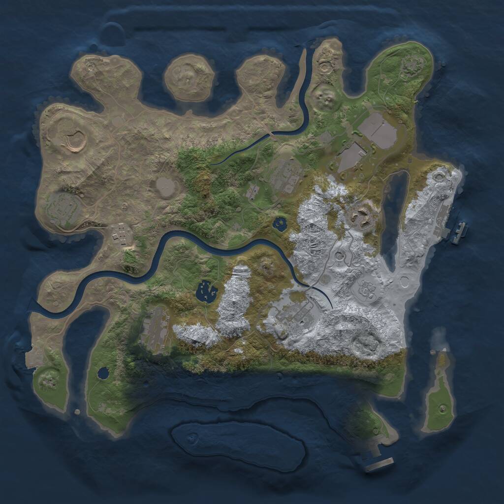 Rust Map: Procedural Map, Size: 3500, Seed: 1932014331, 15 Monuments