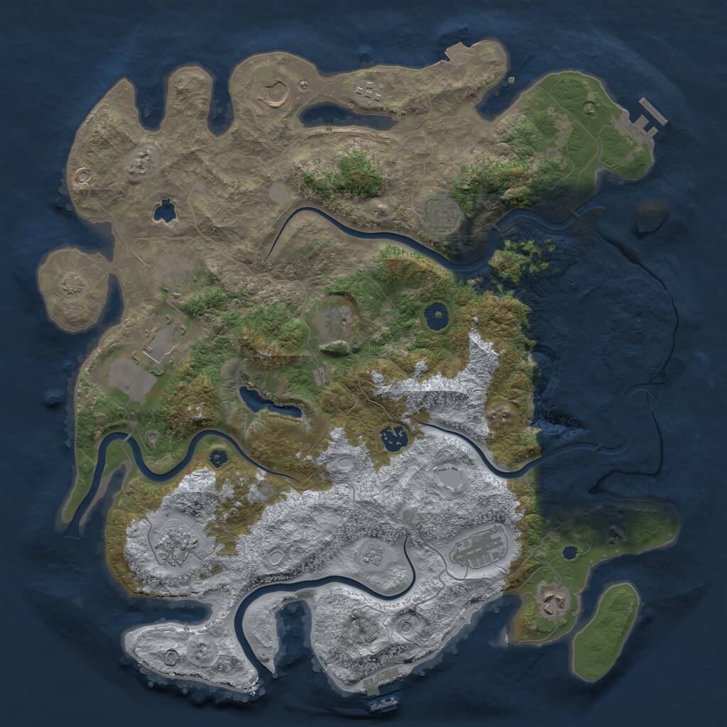 Rust Map: Procedural Map, Size: 4200, Seed: 25456, 16 Monuments
