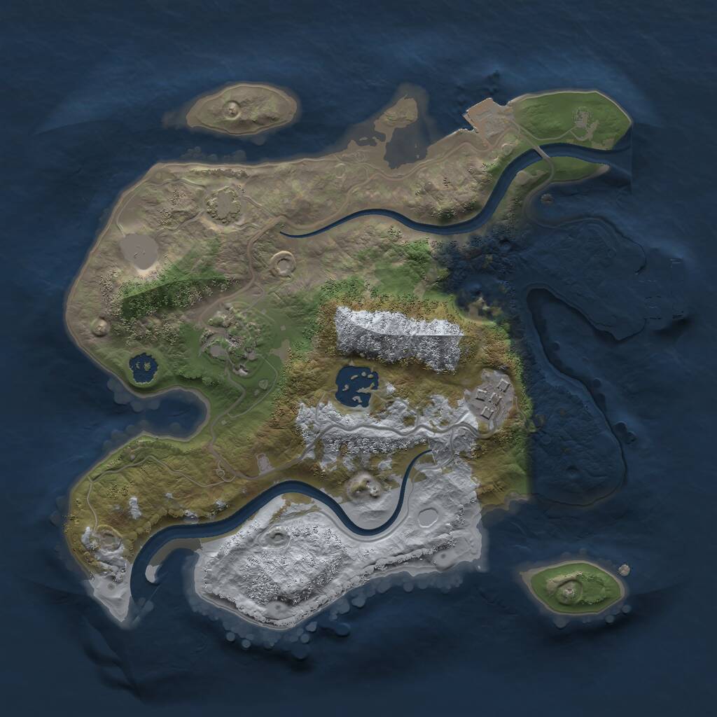 Rust Map: Procedural Map, Size: 2500, Seed: 552496123, 6 Monuments