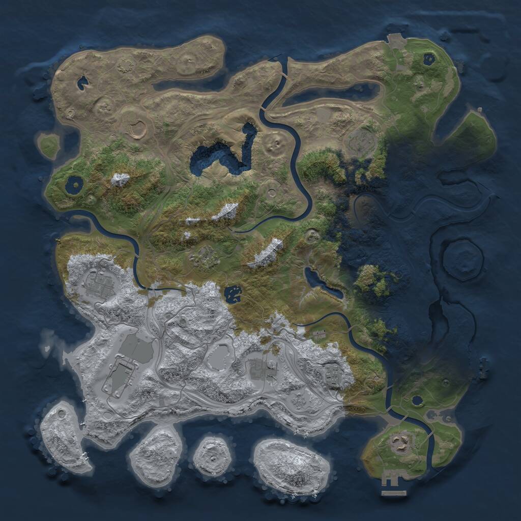 Rust Map: Procedural Map, Size: 4250, Seed: 1442942712, 15 Monuments