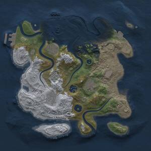 Thumbnail Rust Map: Procedural Map, Size: 3000, Seed: 25550, 11 Monuments