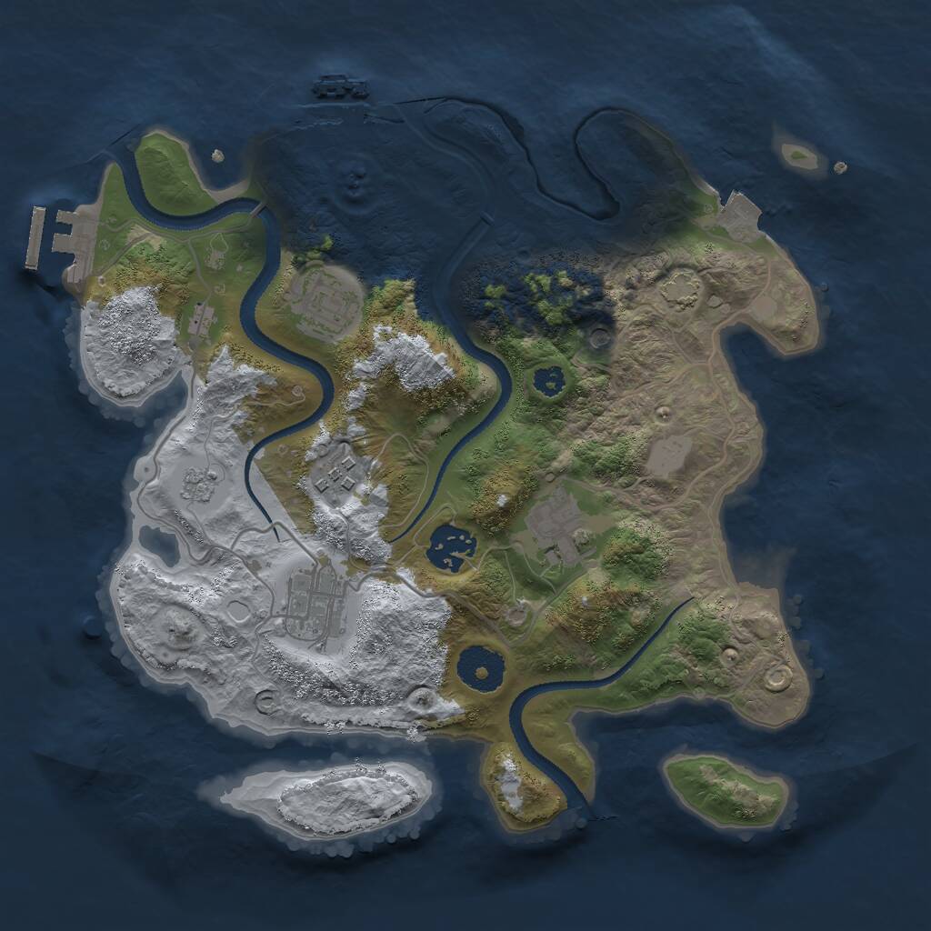 Rust Map: Procedural Map, Size: 3000, Seed: 25550, 11 Monuments