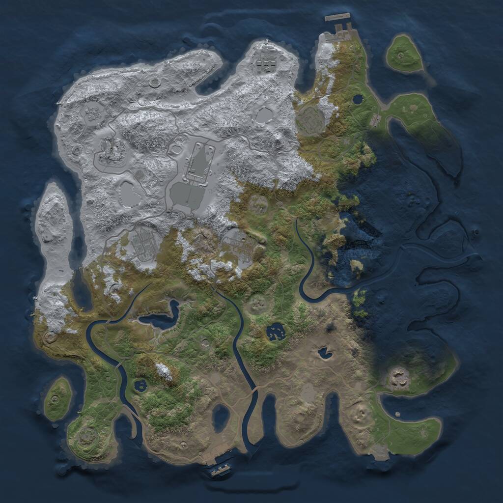 Rust Map: Procedural Map, Size: 4000, Seed: 170509997, 14 Monuments