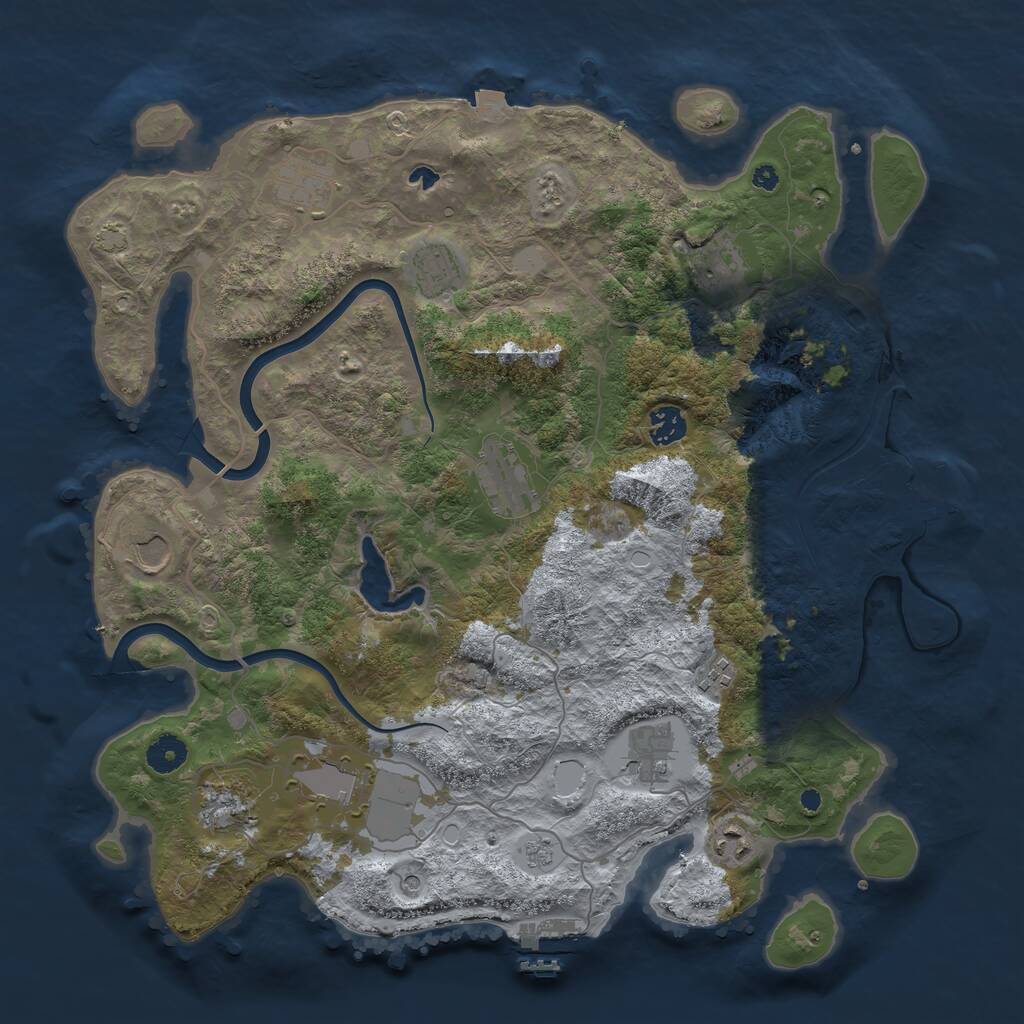 Rust Map: Procedural Map, Size: 4000, Seed: 78534267, 17 Monuments