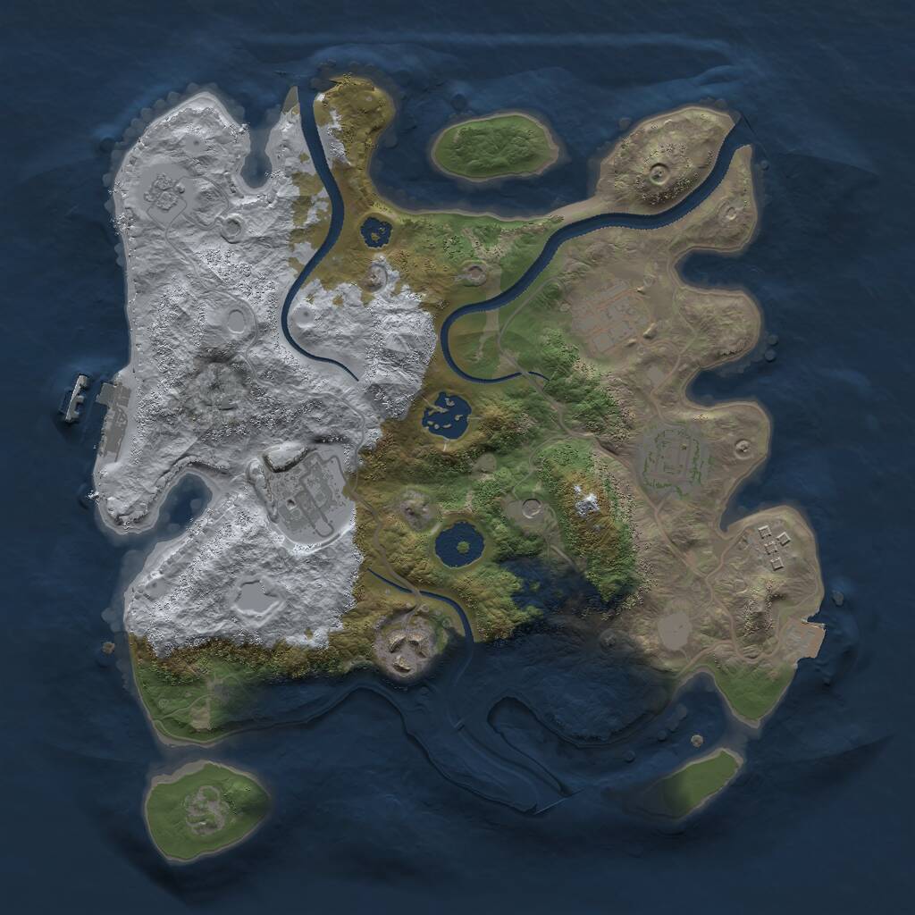 Rust Map: Procedural Map, Size: 3000, Seed: 58798, 10 Monuments