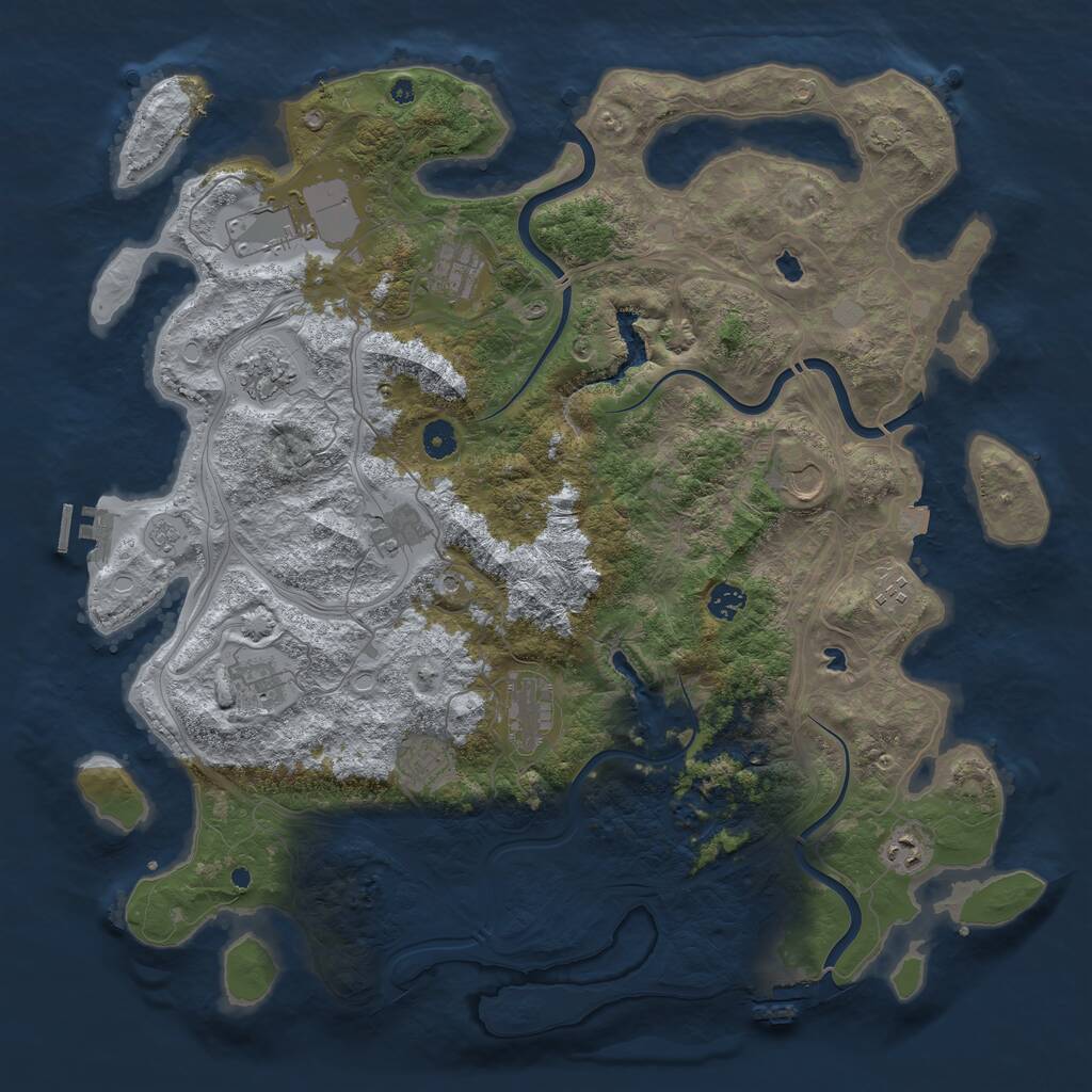 Rust Map: Procedural Map, Size: 4500, Seed: 10111, 17 Monuments