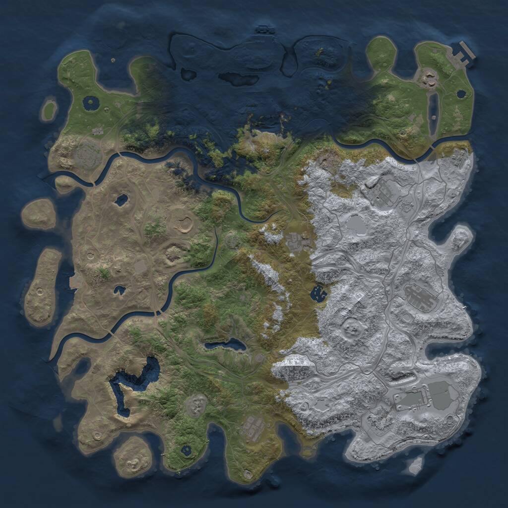 Rust Map: Procedural Map, Size: 4750, Seed: 287423827, 17 Monuments