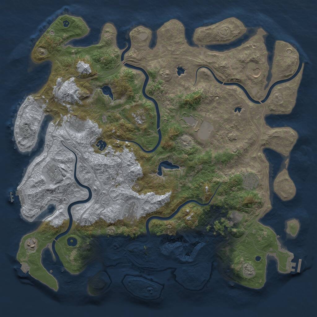 Rust Map: Procedural Map, Size: 4800, Seed: 893042565, 17 Monuments
