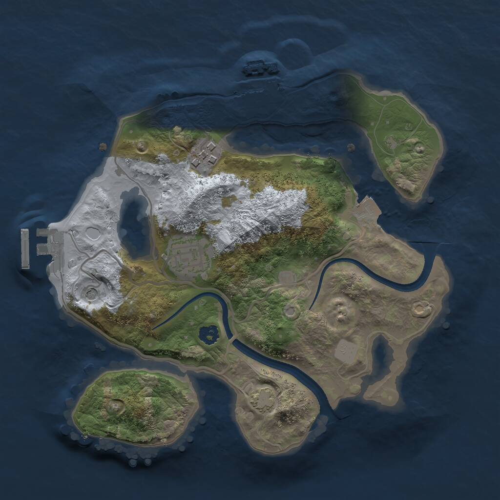 Rust Map: Procedural Map, Size: 2500, Seed: 28832, 7 Monuments
