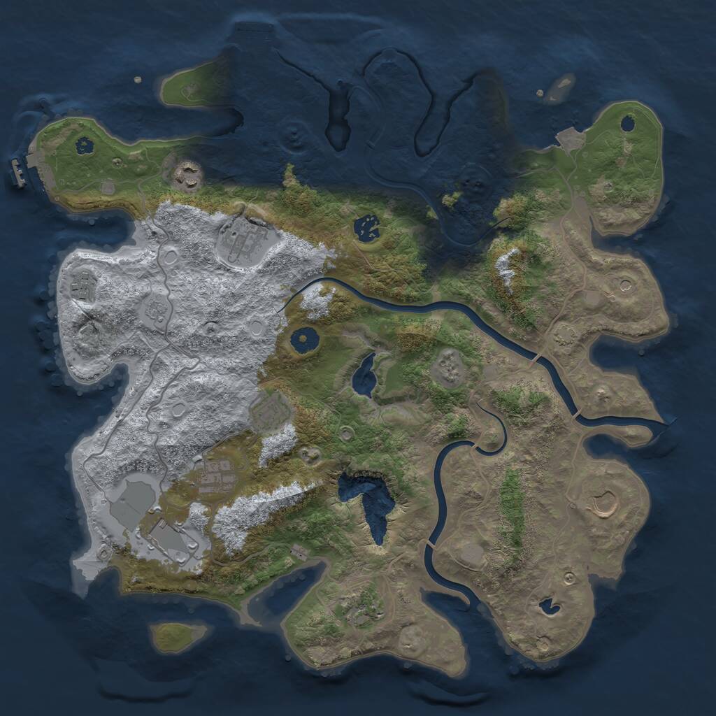 Rust Map: Procedural Map, Size: 4000, Seed: 4400771, 15 Monuments
