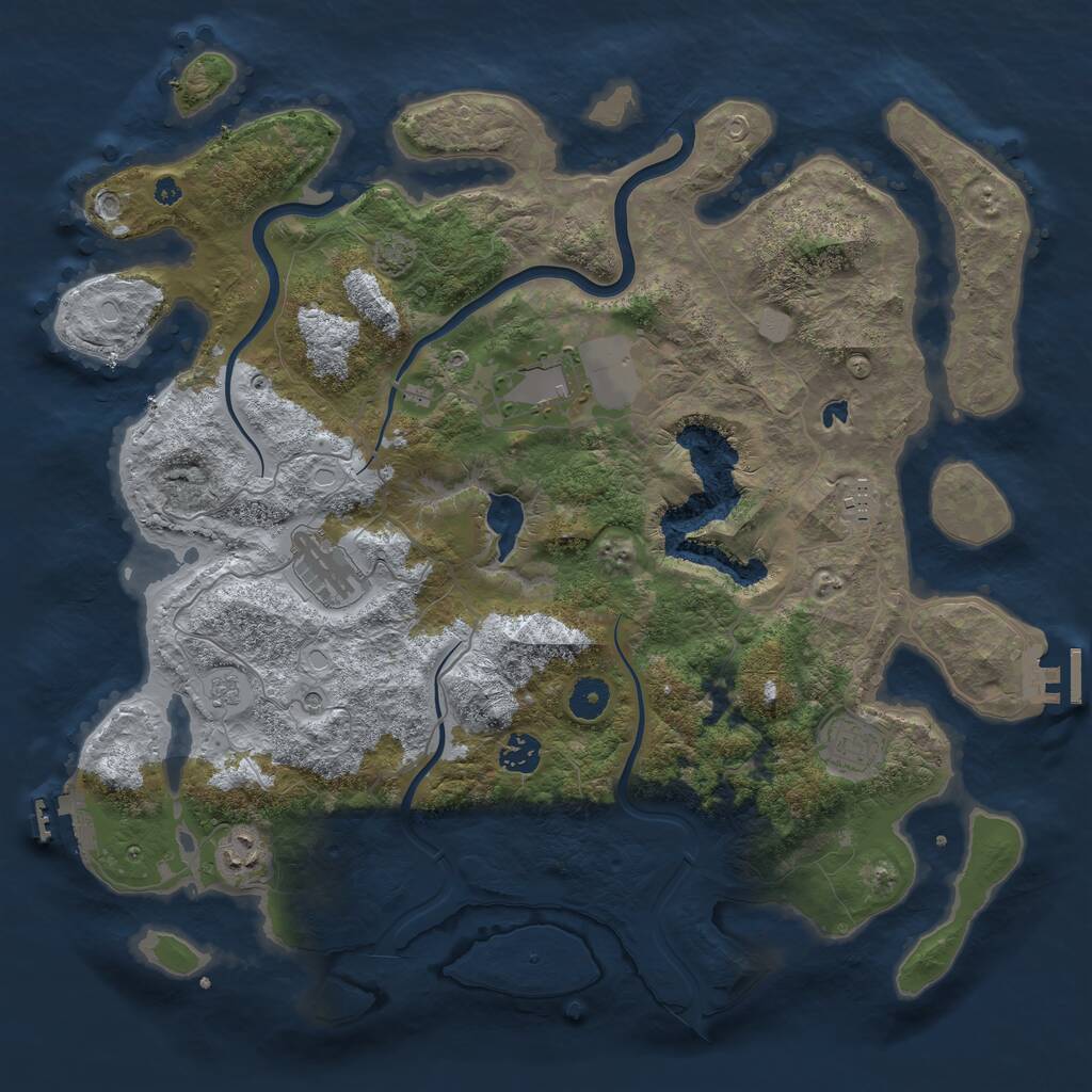 Rust Map: Procedural Map, Size: 4000, Seed: 11212, 12 Monuments
