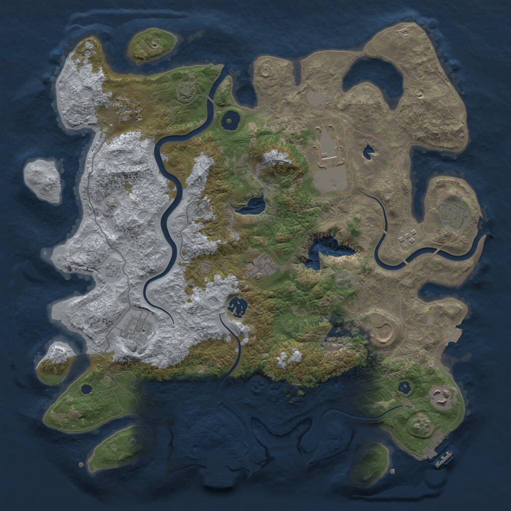 Rust Map: Procedural Map, Size: 4000, Seed: 116693, 15 Monuments