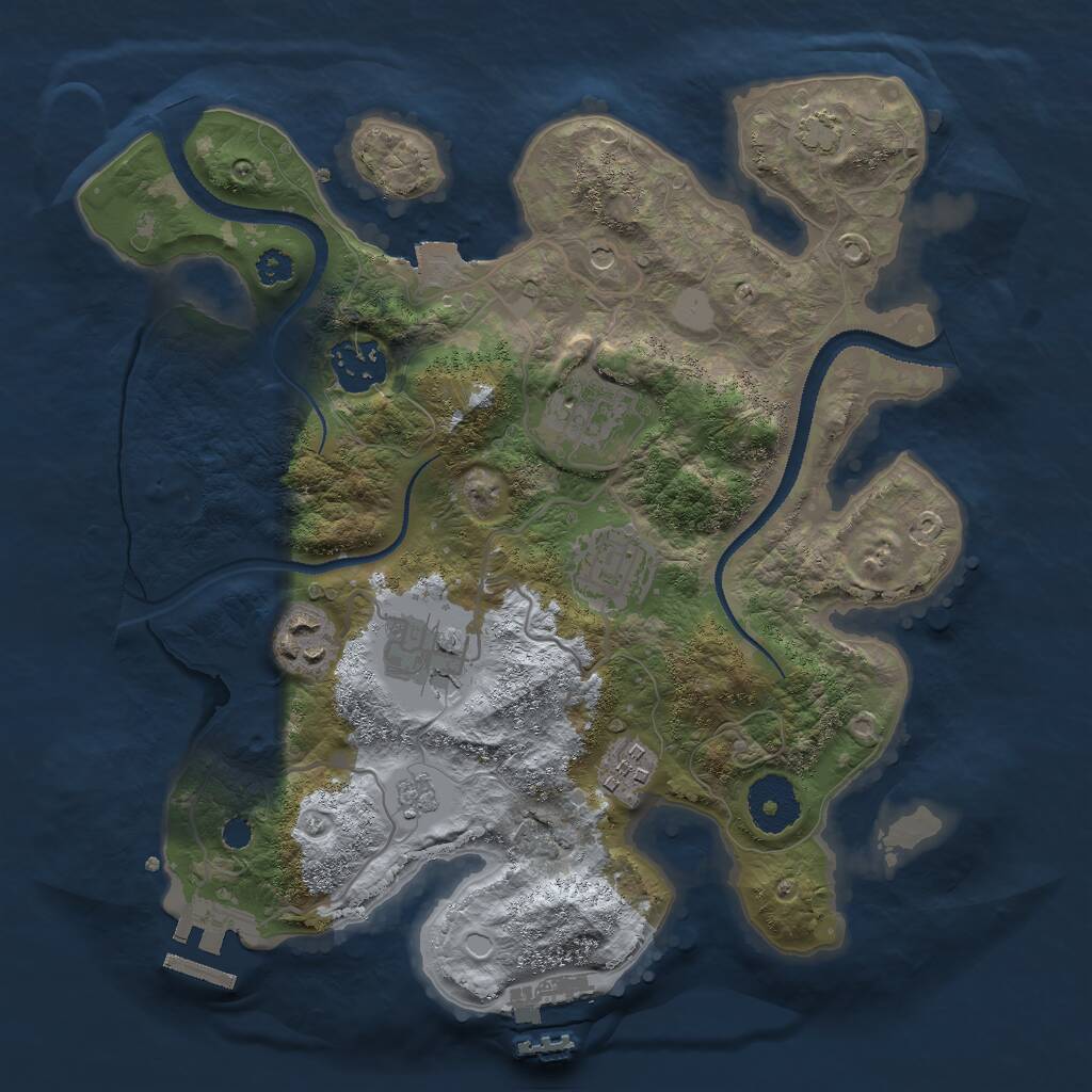 Rust Map: Procedural Map, Size: 3000, Seed: 199807, 12 Monuments