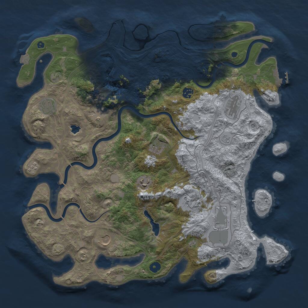 Rust Map: Procedural Map, Size: 4320, Seed: 60051, 15 Monuments